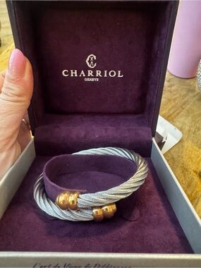 Charriol Women’s Silver Cable Bracelet with Rose Gold Accents - Brand New in Box